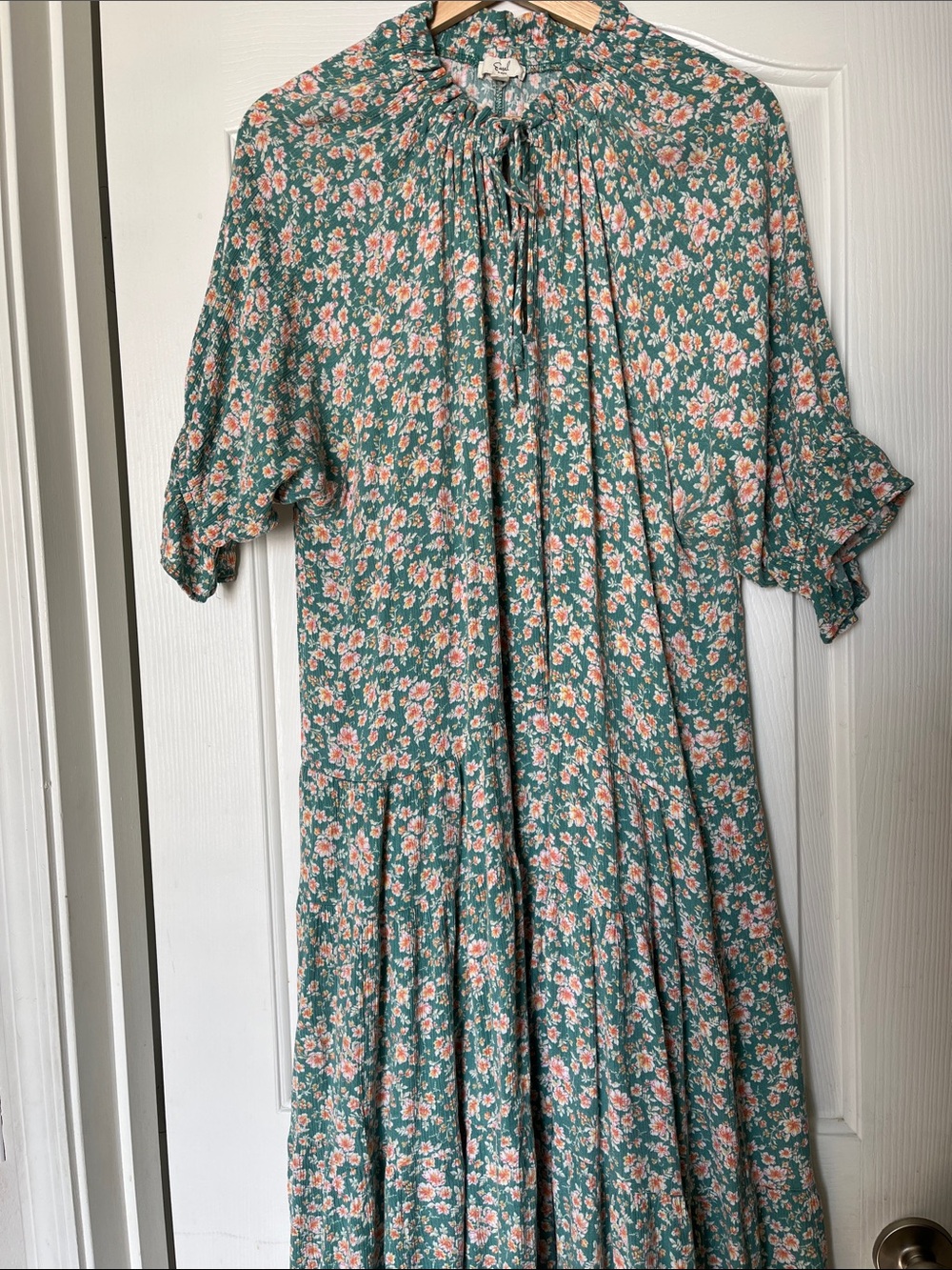 Easel Teal Floral Midi Dress